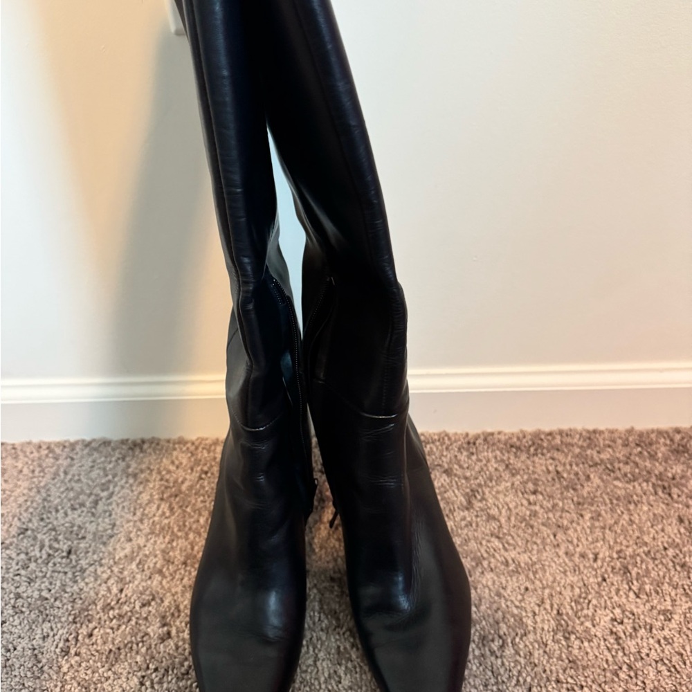 Sam Edelman Black Leather Knee-High Boots